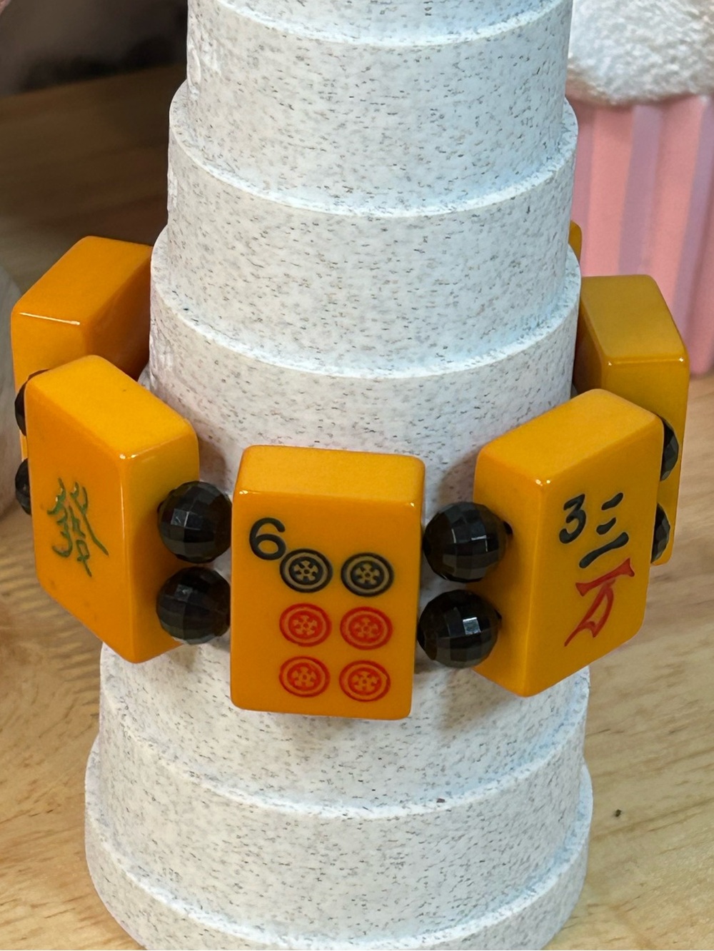 Antique Mahjong Butterscotch Bakelite Bracelet - Picture 9 of 11
